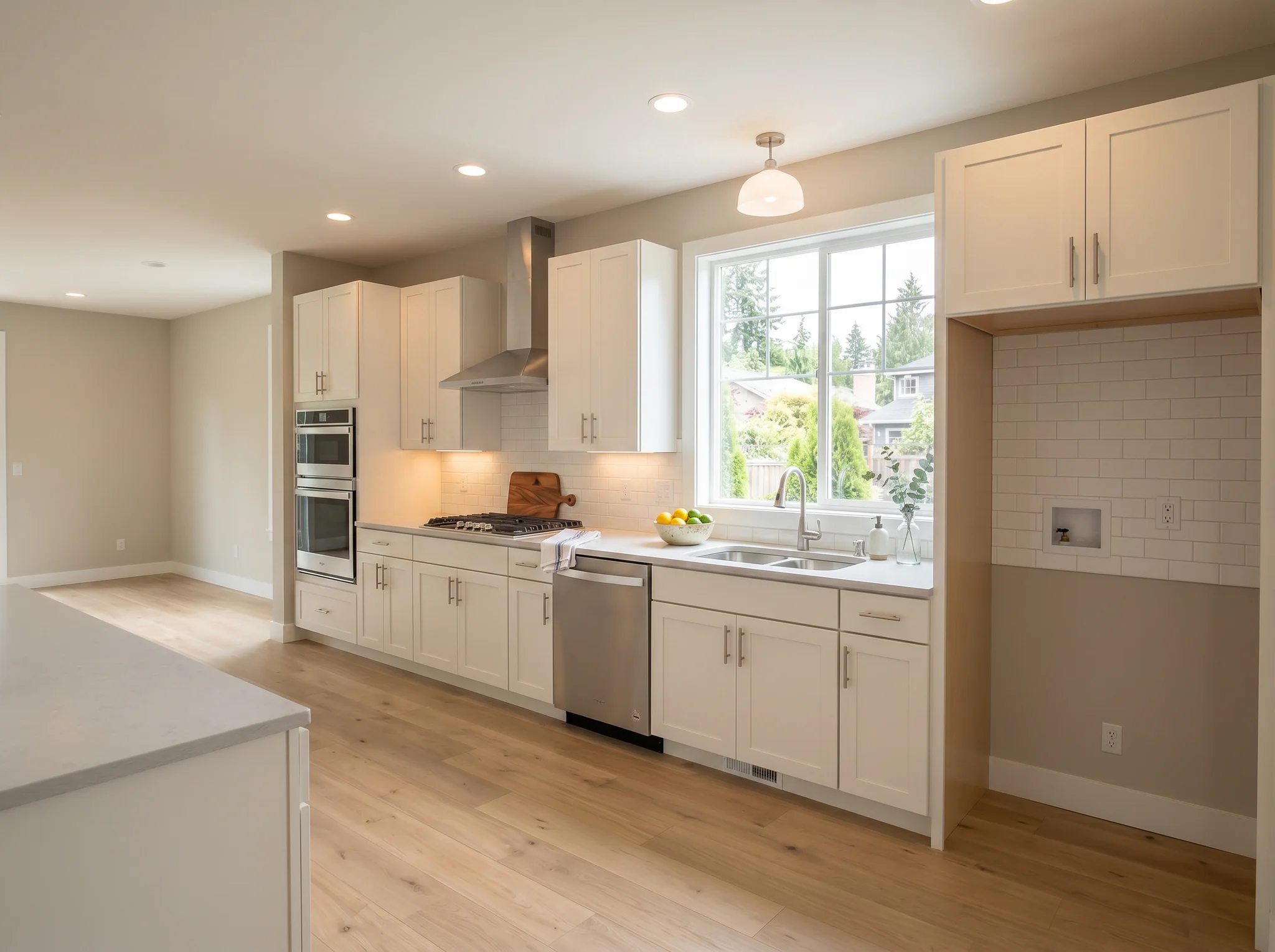 After AI virtual staging result showing a clean kitchen counter refresh for a listing