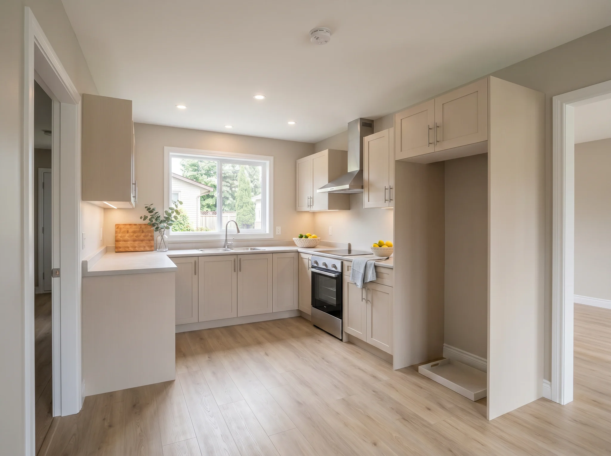 After AI virtual staging result showing a warm kitchen listing refresh