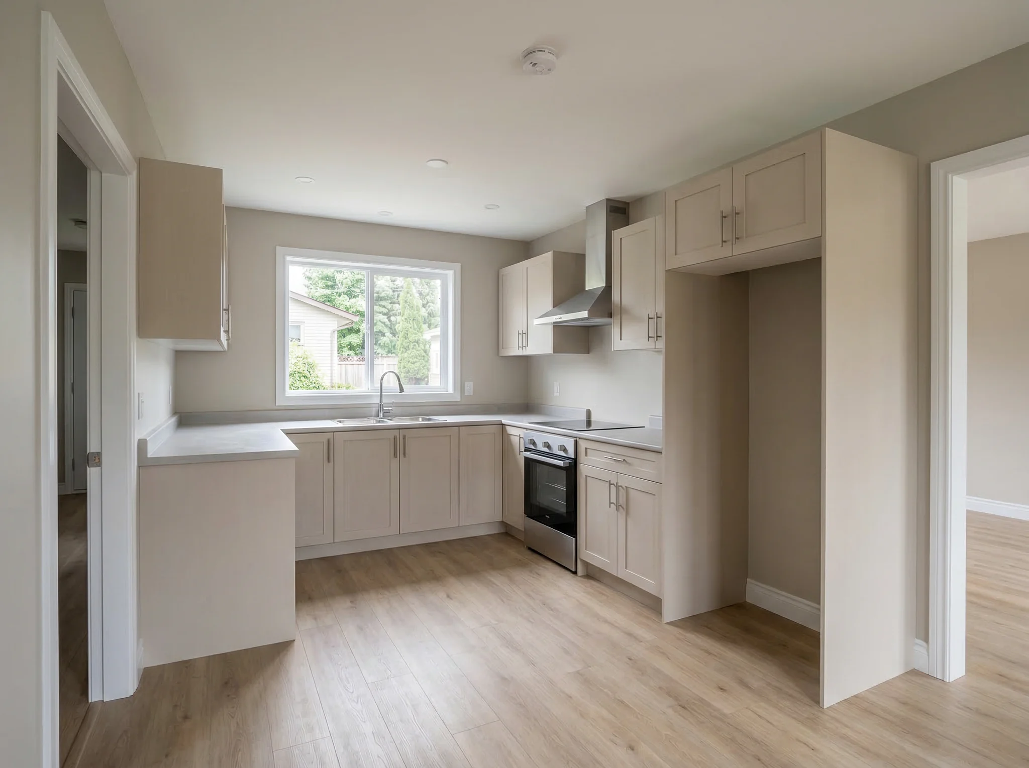 Before photo of a kitchen prepared for real estate listing staging