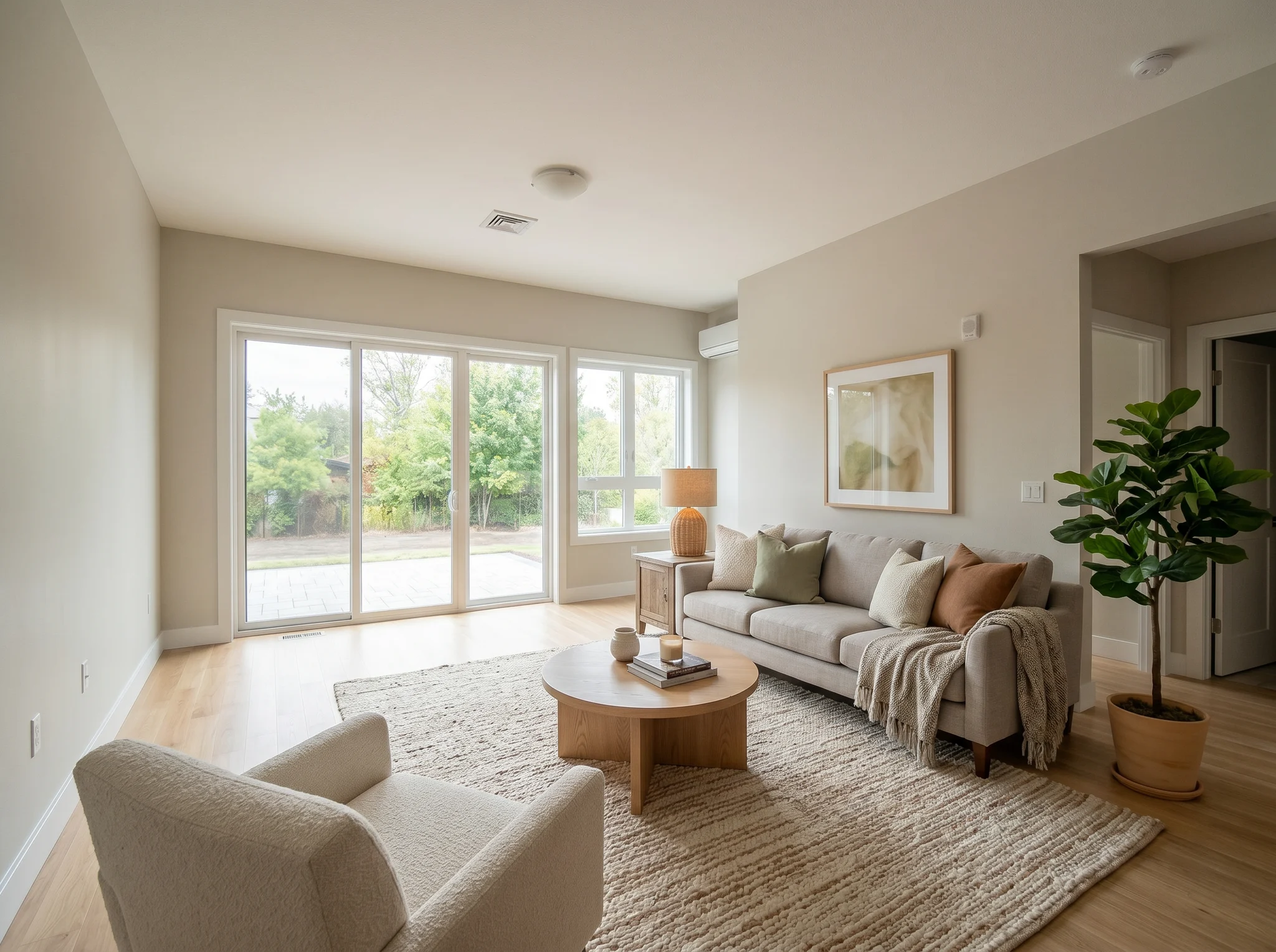 After AI virtual staging result showing a move-in ready living room for a real estate listing