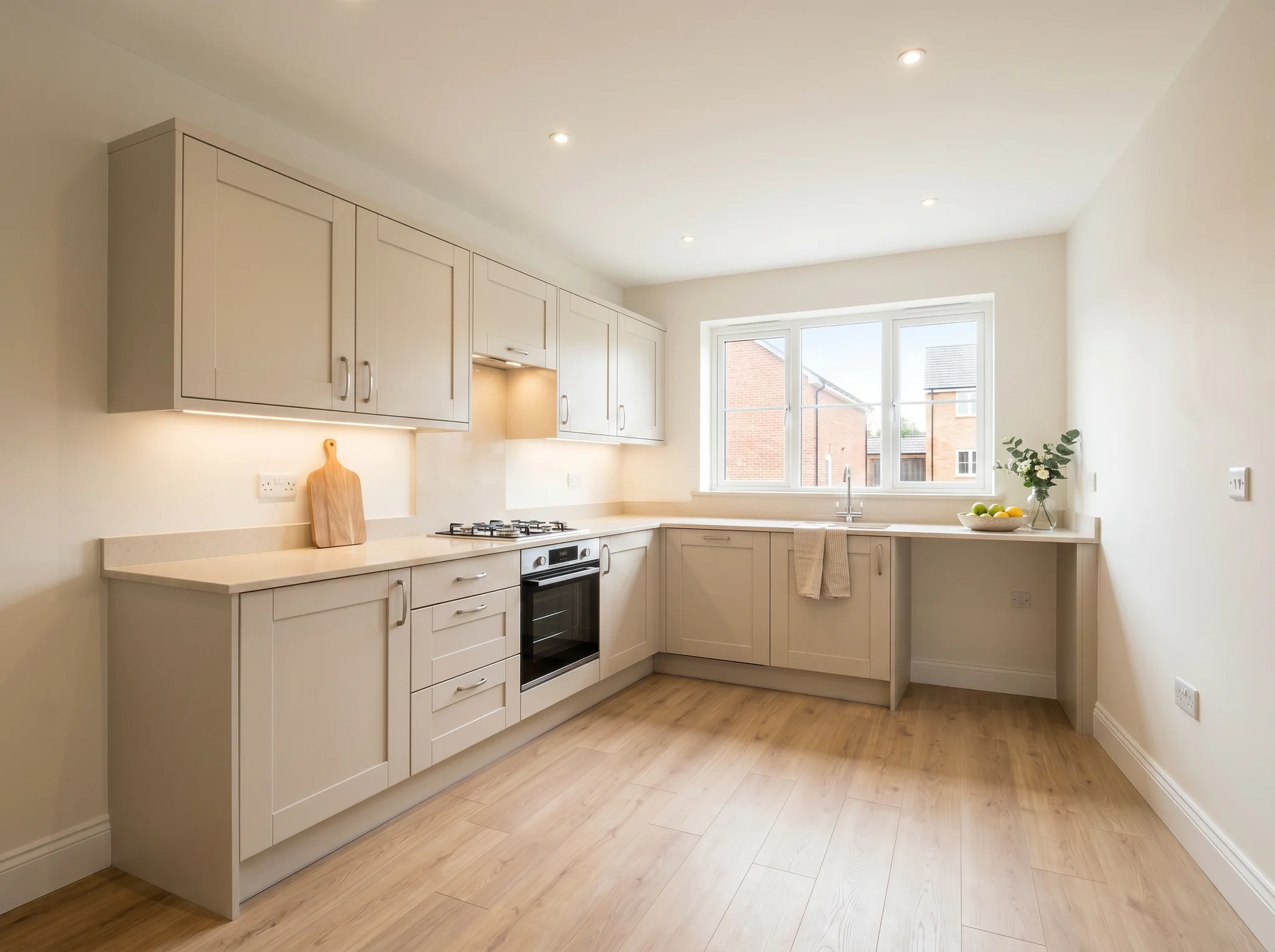 After AI virtual staging result showing light kitchen staging for a listing