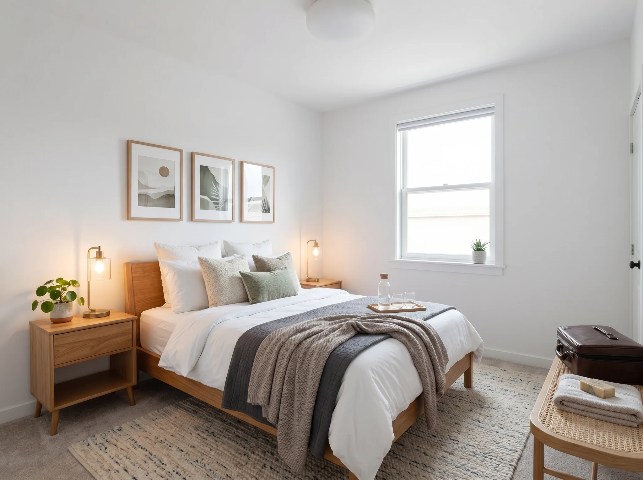 After AI virtual staging result for the bedroom in a consistent listing set