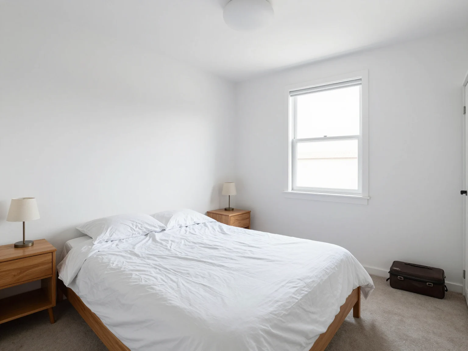 Before photo of an empty bedroom in a multi-photo virtual staging set