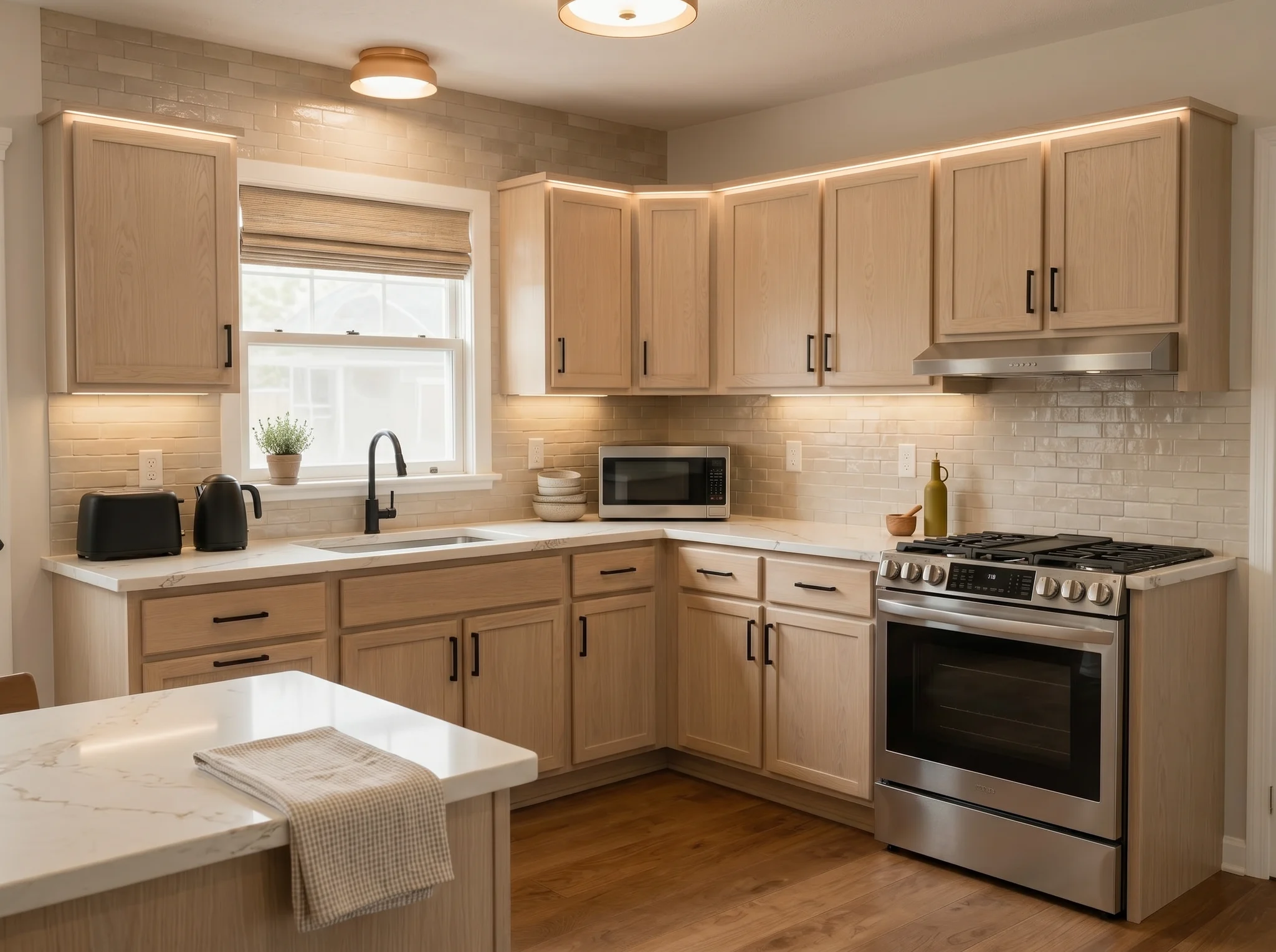 After AI virtual staging result for the kitchen in a consistent listing set